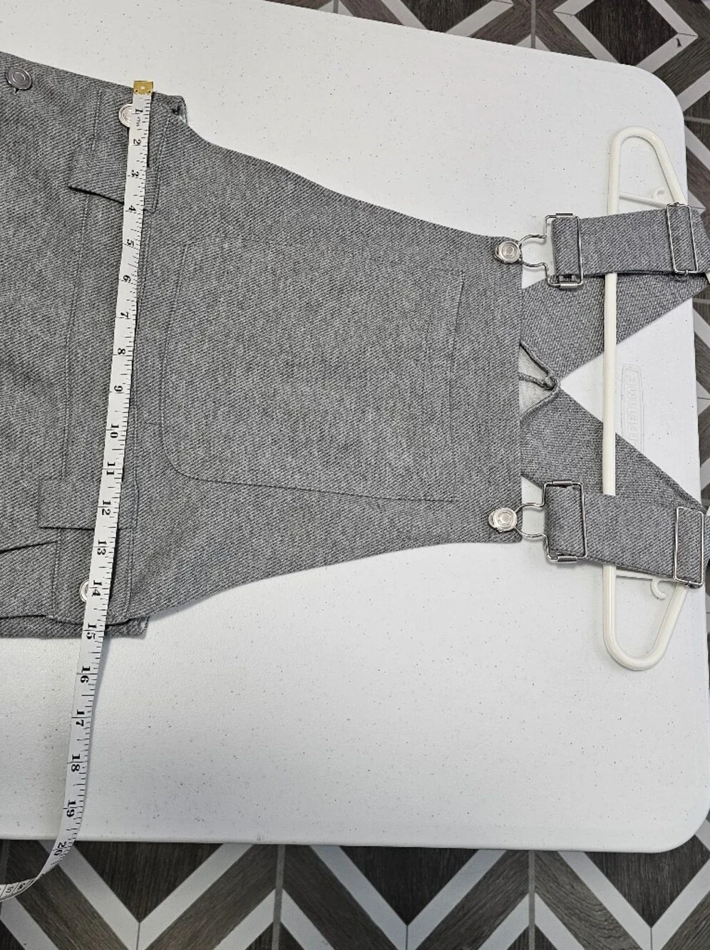 Commense Classic Gray Wide-Leg Jersey Knit Bib Overalls Womens
